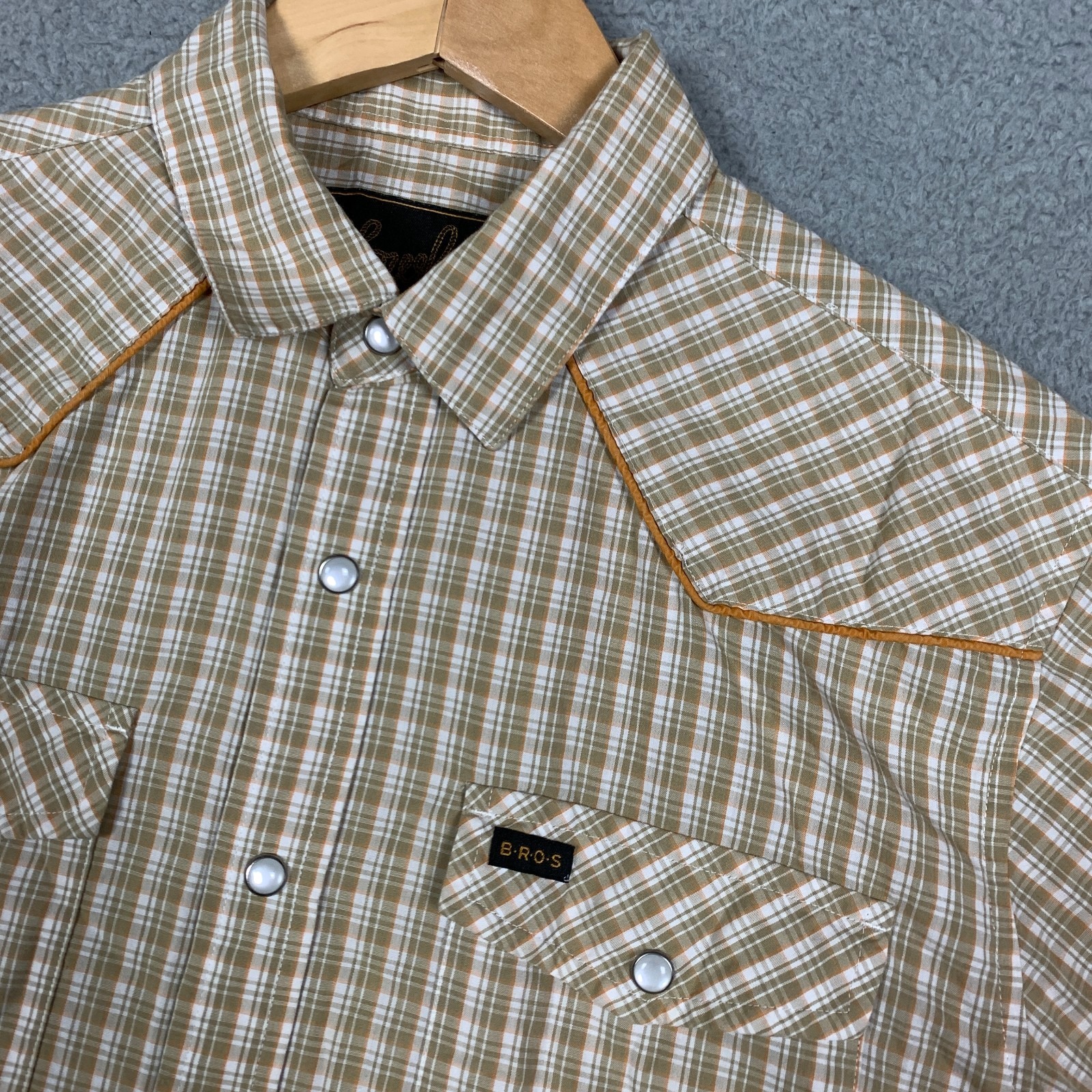 Howler Brothers H Bar B Snap Shirt Mens Small Garland Plaid Short Sleeve Western